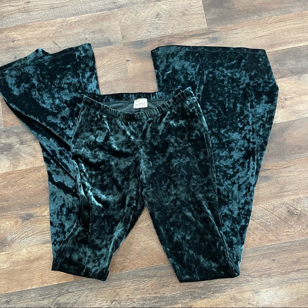 Velvet high waisted flare pants